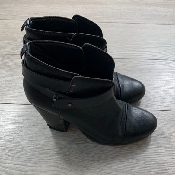 Rag & Bone Black Harrow Leather Heeled Boots - Picture 4 of 13